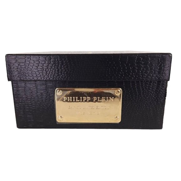 Philipp Plein GoldJunge Reptilia Croc Bootie Heel 36.5 6 Leather New Shoes FW14 - Picture 11 of 12